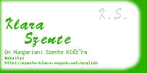 klara szente business card